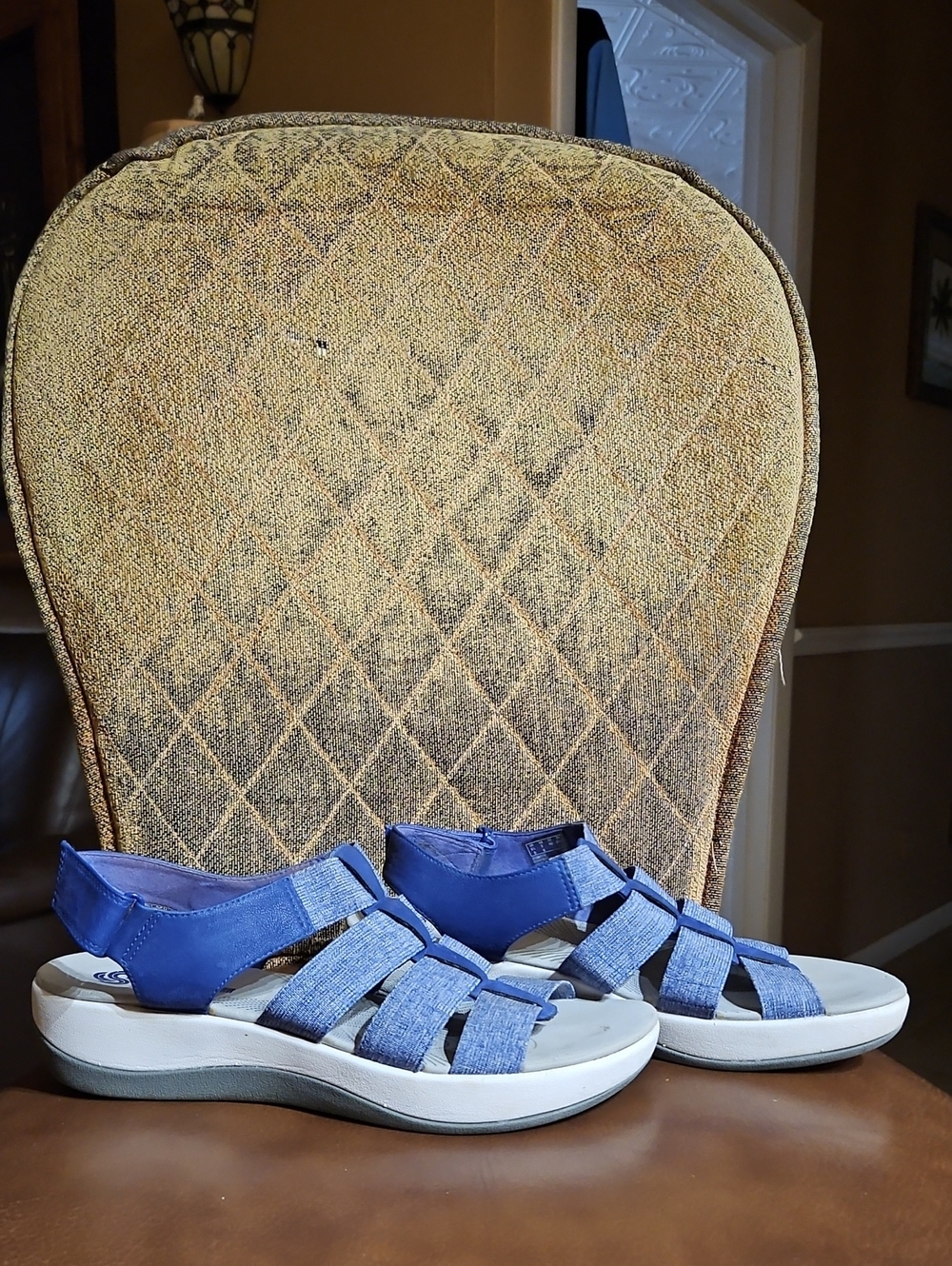 Clarks Blue Strappy Comfort Sandals